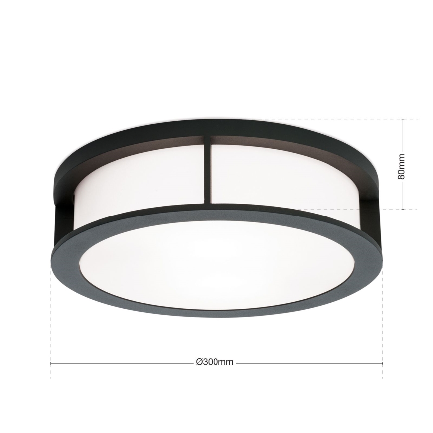 Lampada da esterno HENRY 2xE27/15W/230V Ø 30 cm IP44 antracite
