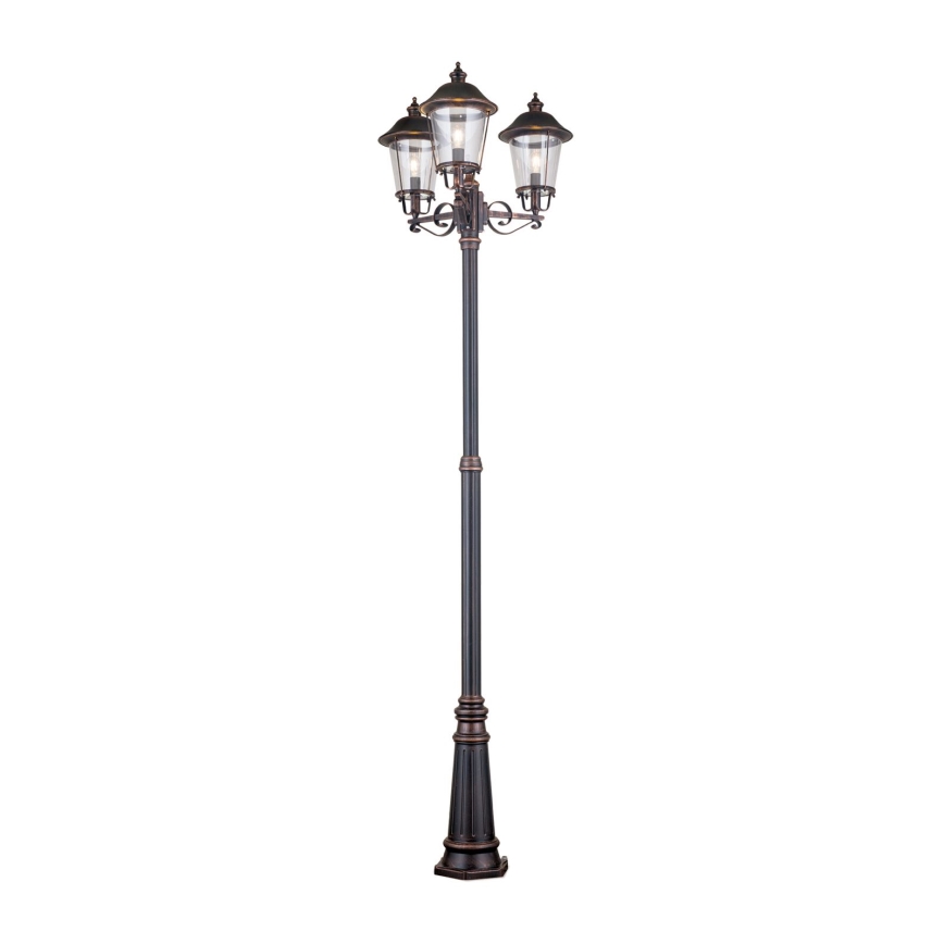 Lampada da esterno KENZO 3xE27/100W/230V IP44 bronzo/patina