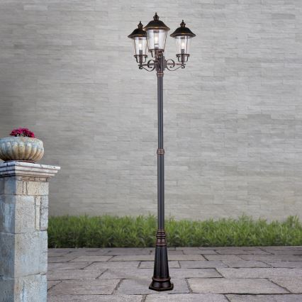 Lampada da esterno KENZO 3xE27/100W/230V IP44 bronzo/patina