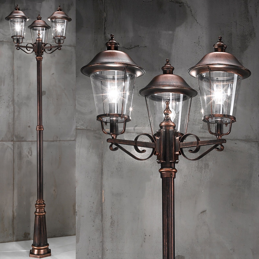 Lampada da esterno KENZO 3xE27/100W/230V IP44 bronzo/patina