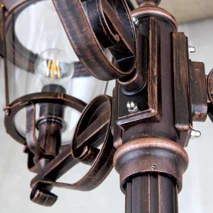 Lampada da esterno KENZO 3xE27/100W/230V IP44 bronzo/patina