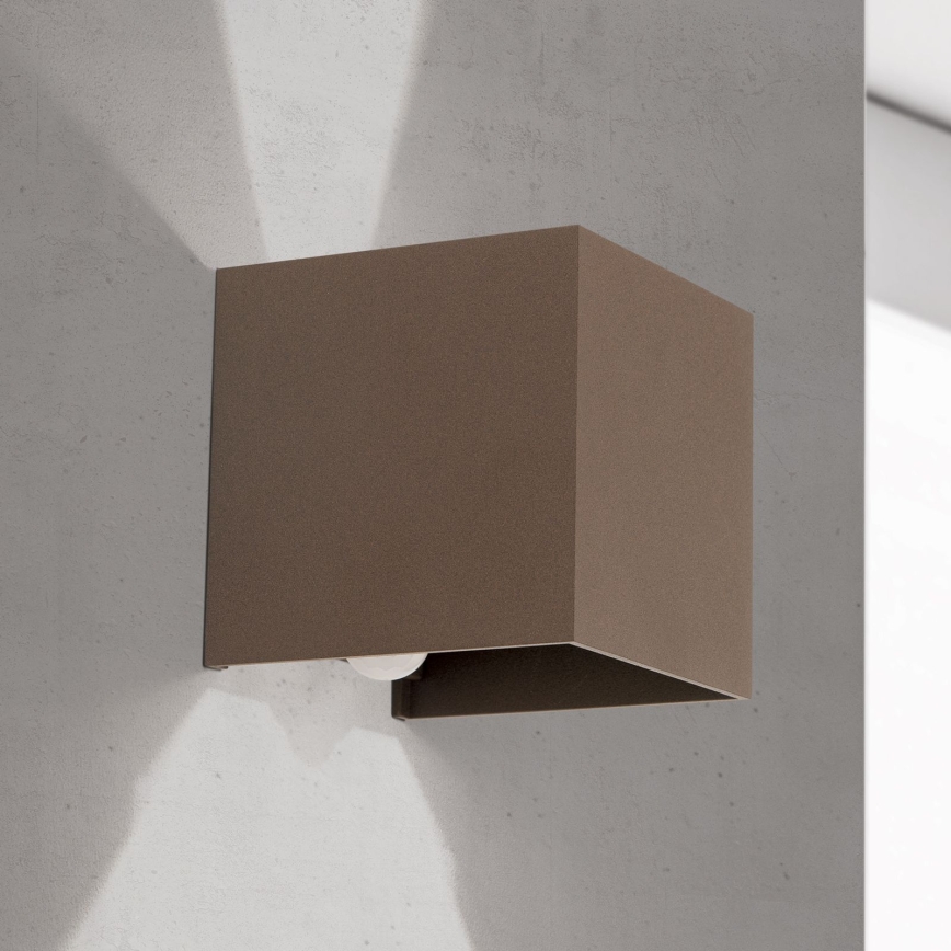 Applique da esterno con sensore di movimento e sensore crepuscolare CUBE-S LED/13W/230V IP54 marrone