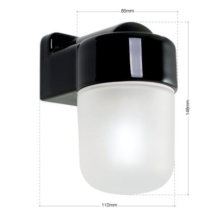 Lampada da parete OSTIA 1xE27/40W/230V nera