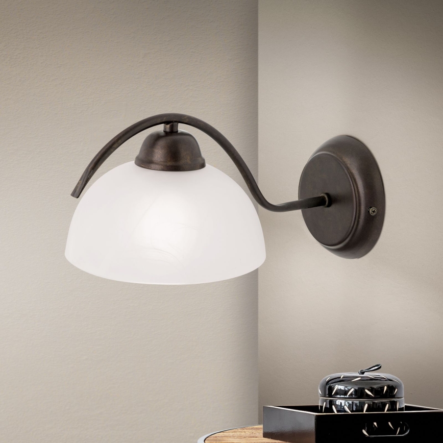 Lampada da parete RULA 1xE27/40W/230V bianco/bronzo