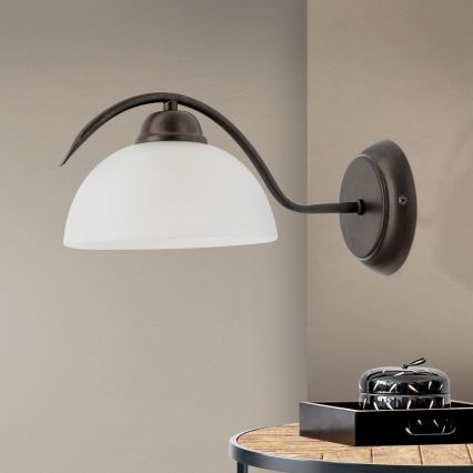 Lampada da parete RULA 1xE27/40W/230V bianco/bronzo