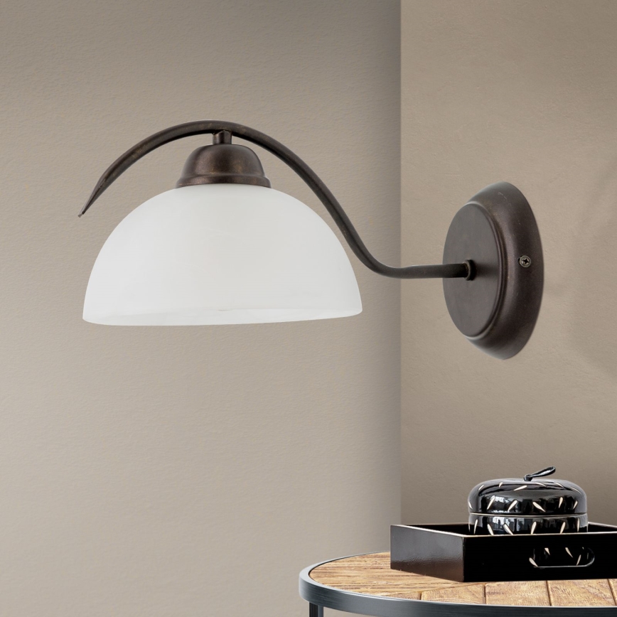 Lampada da parete RULA 1xE27/40W/230V bianco/bronzo