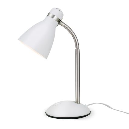 Lampada da scrivania SCHOOL 1xE27/40W/230V bianco/cromo opaco