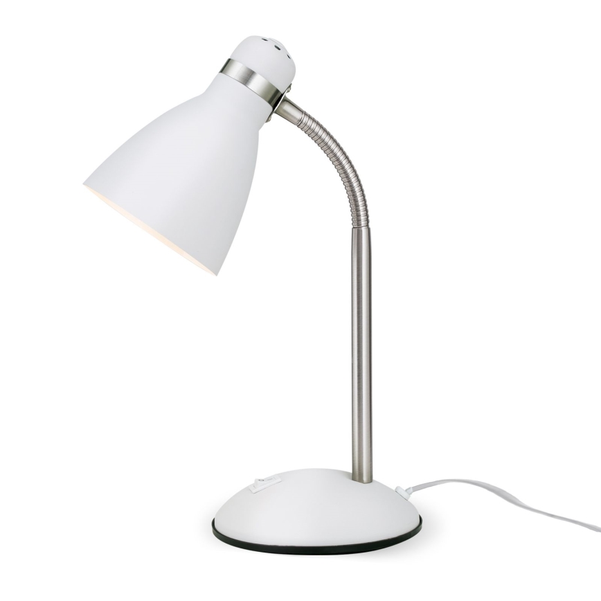 Lampada da scrivania SCHOOL 1xE27/40W/230V bianco/cromo opaco