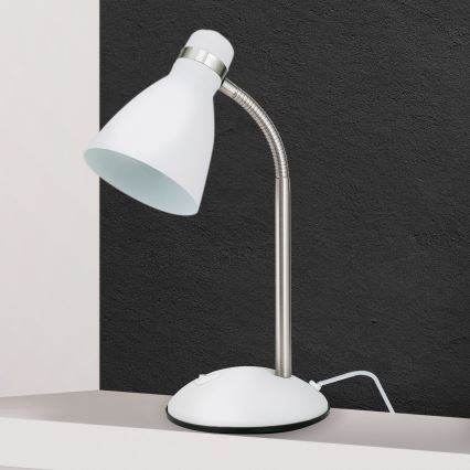 Lampada da scrivania SCHOOL 1xE27/40W/230V bianco/cromo opaco