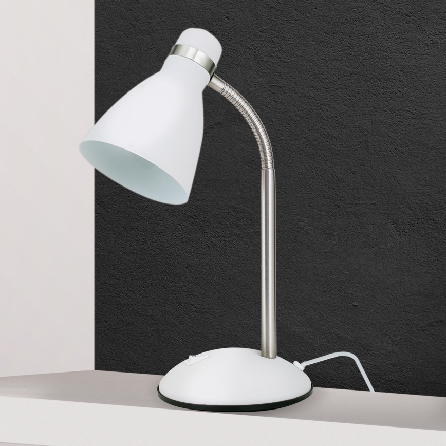 Lampada da scrivania SCHOOL 1xE27/40W/230V bianco/cromo opaco