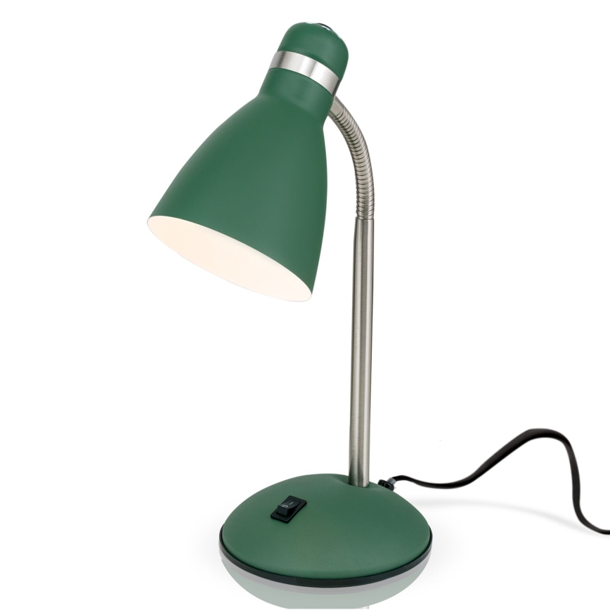 Lampada da scrivania SCHOOL 1xE27/40W/230V verde/cromo opaco