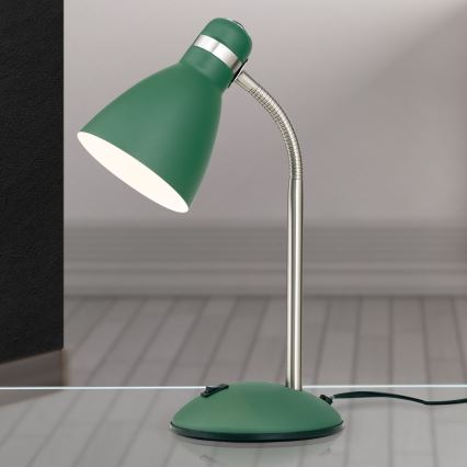 Lampada da scrivania SCHOOL 1xE27/40W/230V verde/cromo opaco