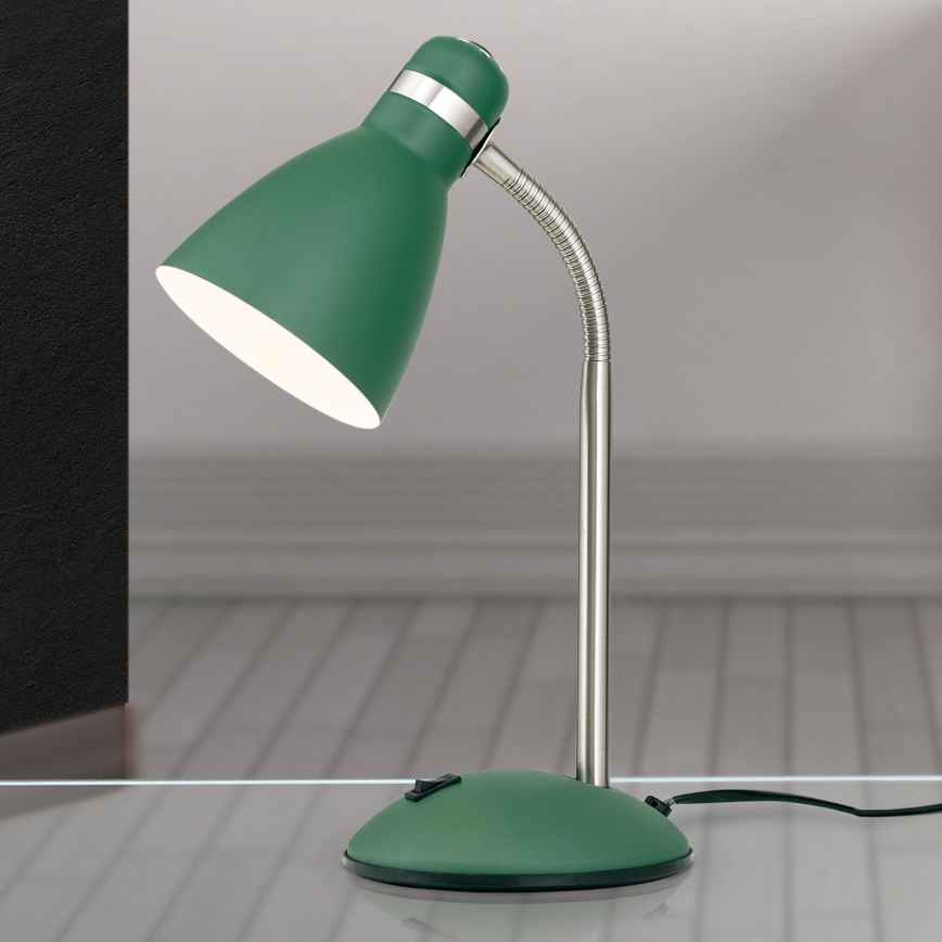 Lampada da scrivania SCHOOL 1xE27/40W/230V verde/cromo opaco