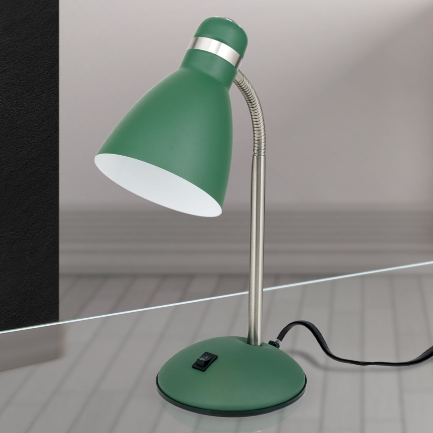 Lampada da scrivania SCHOOL 1xE27/40W/230V verde/cromo opaco