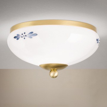 Orion - Lampada da soffitto LANDHAUS 1xE27/60W/230V diam. 21 cm ottone/bianco/blu