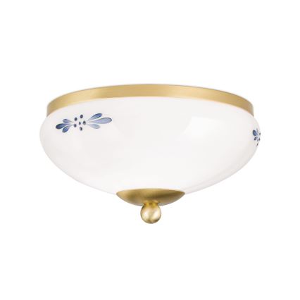 Orion - Lampada da soffitto LANDHAUS 1xE27/60W/230V diam. 21 cm ottone/bianco/blu