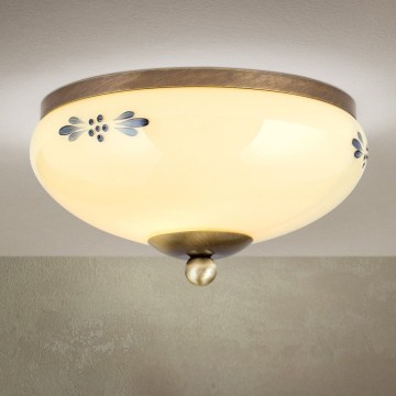 Orion - Lampada da soffitto LANDHAUS 1xE27/60W/230V Ø 21 cm bronzo/beige/blu