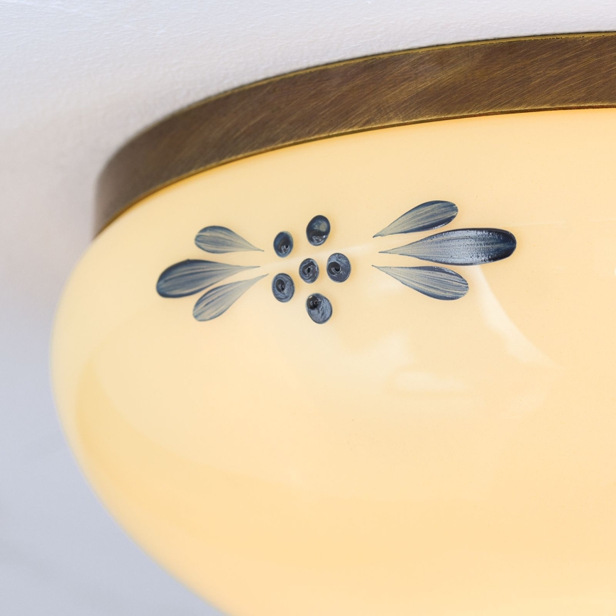 Orion - Lampada da soffitto LANDHAUS 1xE27/60W/230V Ø 21 cm bronzo/beige/blu