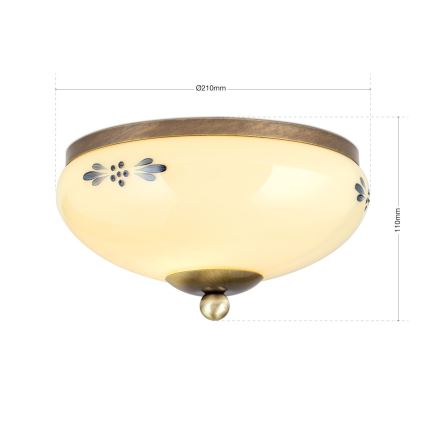 Orion - Lampada da soffitto LANDHAUS 1xE27/60W/230V Ø 21 cm bronzo/beige/blu