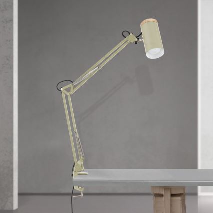 Lampada da tavolo con clip GILI 1xE27/40W/230V verde