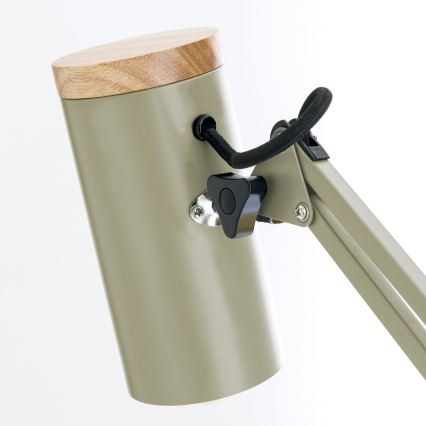 Lampada da tavolo con clip GILI 1xE27/40W/230V verde