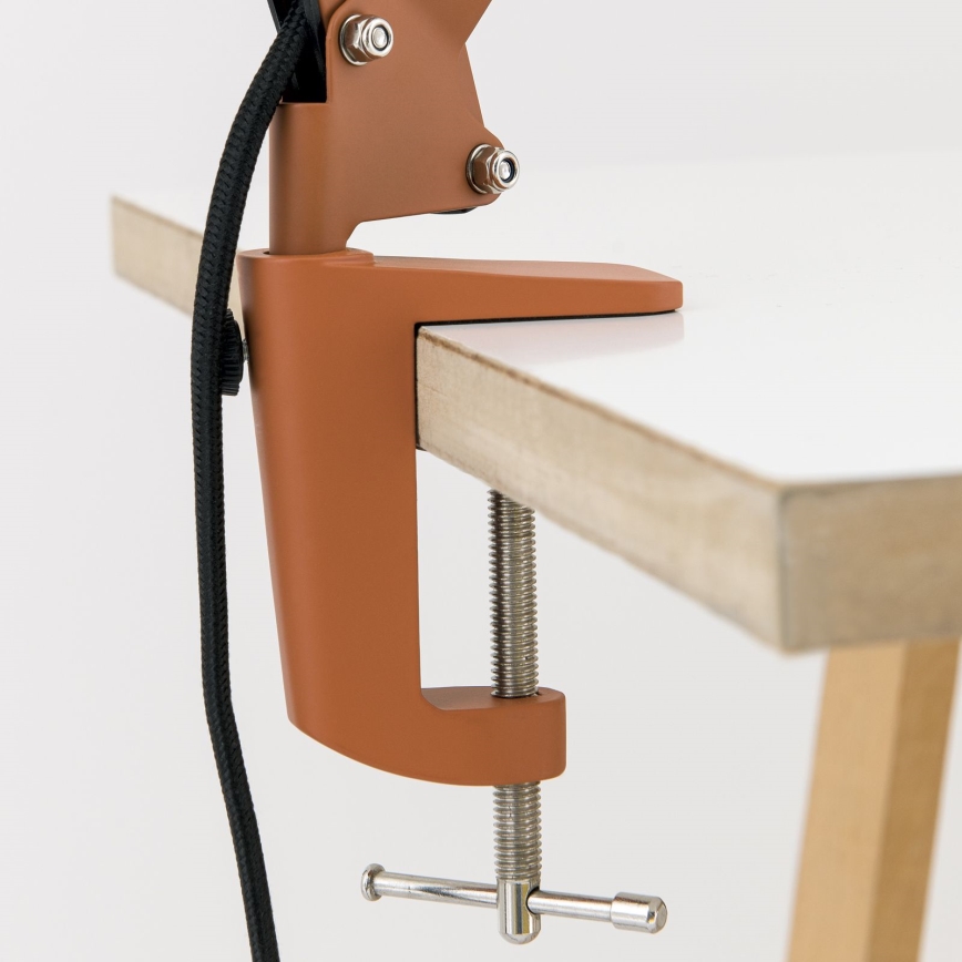 Lampada da tavolo con clip GILI 1xE27/40W/230V colore mattone