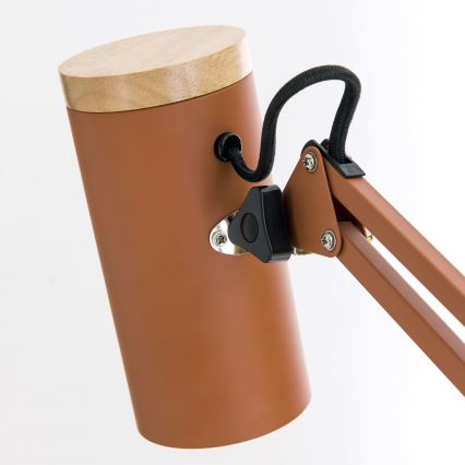 Lampada da tavolo con clip GILI 1xE27/40W/230V colore mattone