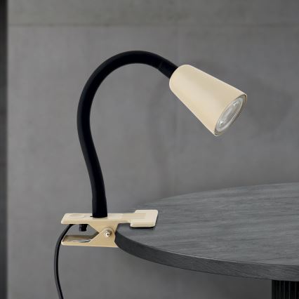Lampada da scrivania flessibile con clip DOTTY 1xGU10/10W/230V beige/nero