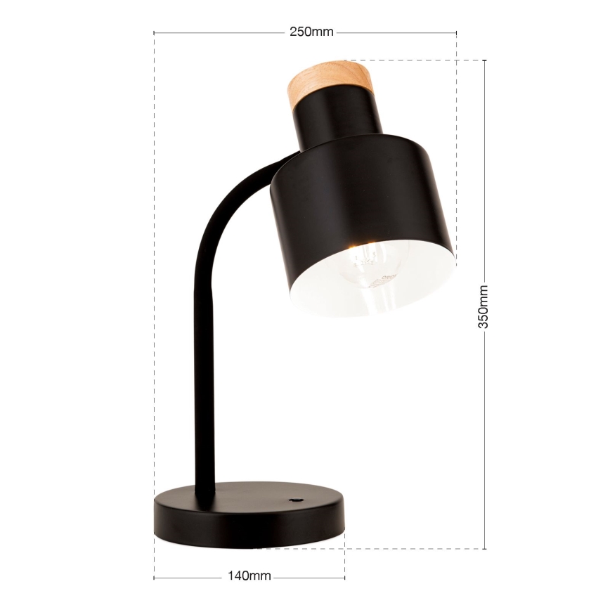 Lampada da tavolo GILI 1xE27/40W/230V nera