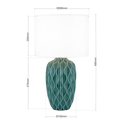 Lampada da tavolo TORTUGA 1xE27/40W/230V verde/bianco