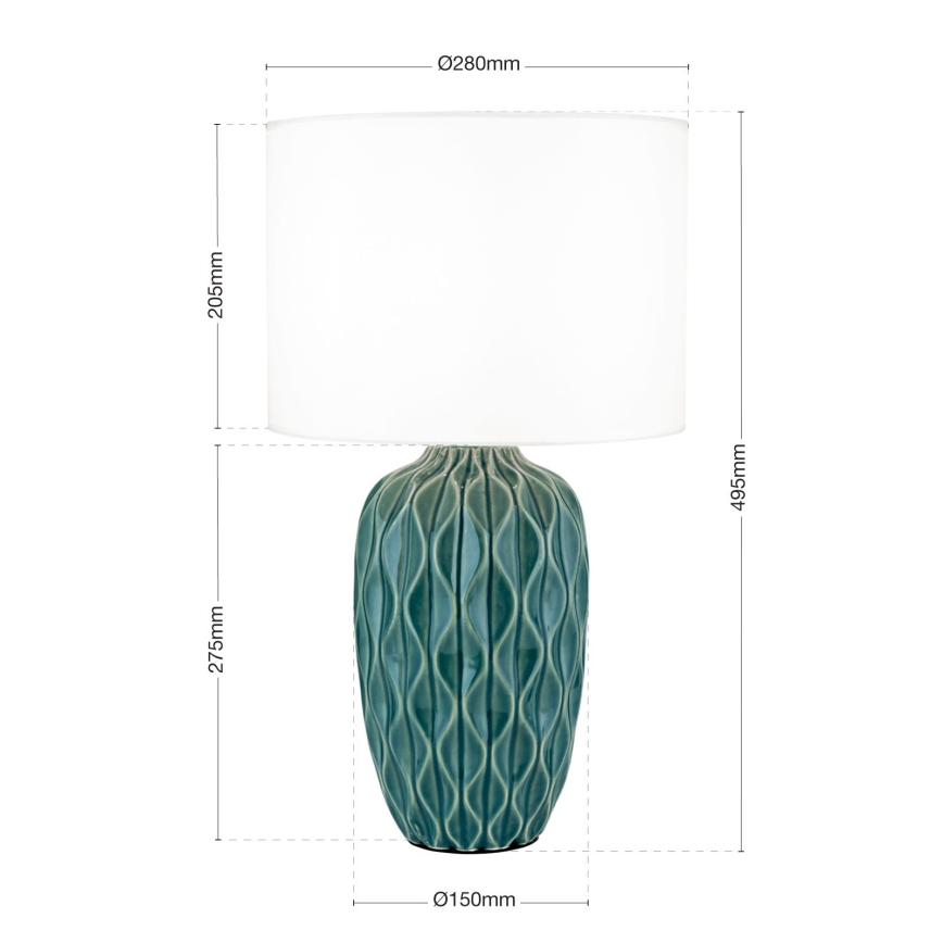 Lampada da tavolo TORTUGA 1xE27/40W/230V verde/bianco