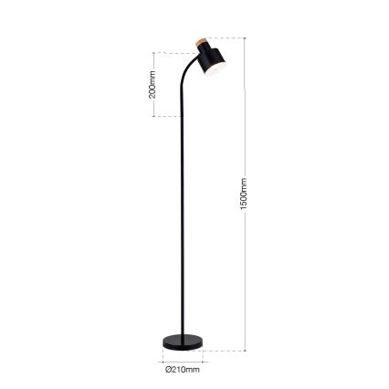 Lampada da terra GILI 1xE27/40W/230V nera