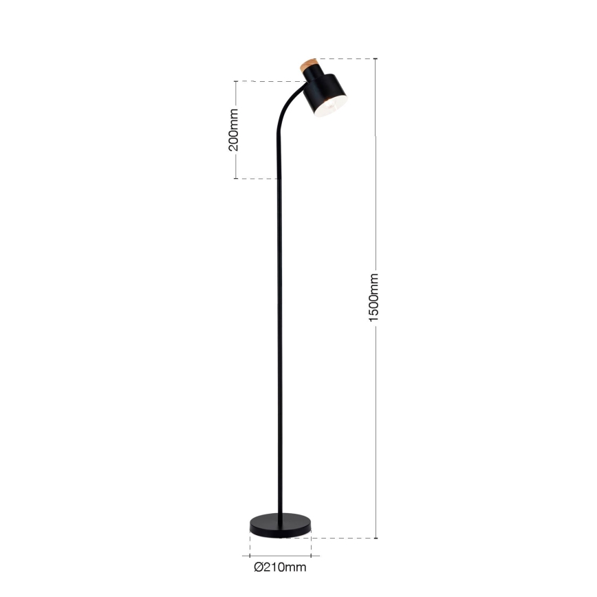 Lampada da terra GILI 1xE27/40W/230V nera