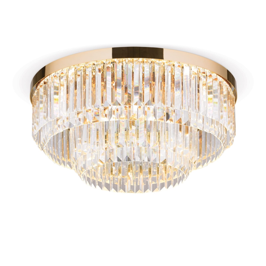 LED Plafoniera di cristallo dimmerabile PRISM LED/80W/230V diametro 55 cm 24K oro