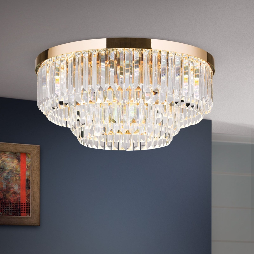 LED Plafoniera di cristallo dimmerabile PRISM LED/80W/230V diametro 55 cm 24K oro