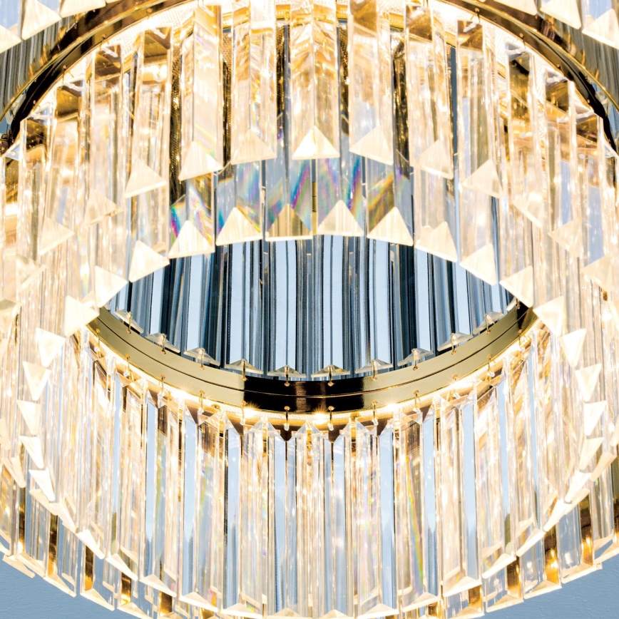 LED Plafoniera di cristallo dimmerabile PRISM LED/80W/230V diametro 55 cm 24K oro