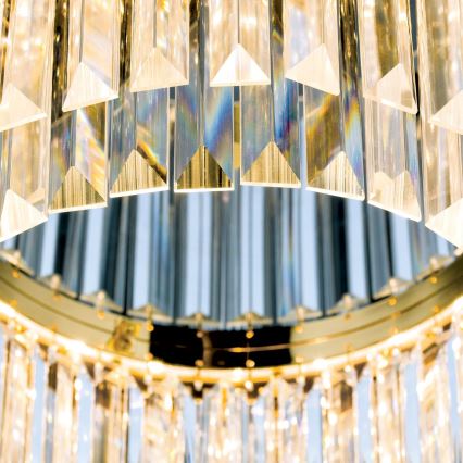 LED Plafoniera di cristallo dimmerabile PRISM LED/80W/230V diametro 55 cm 24K oro