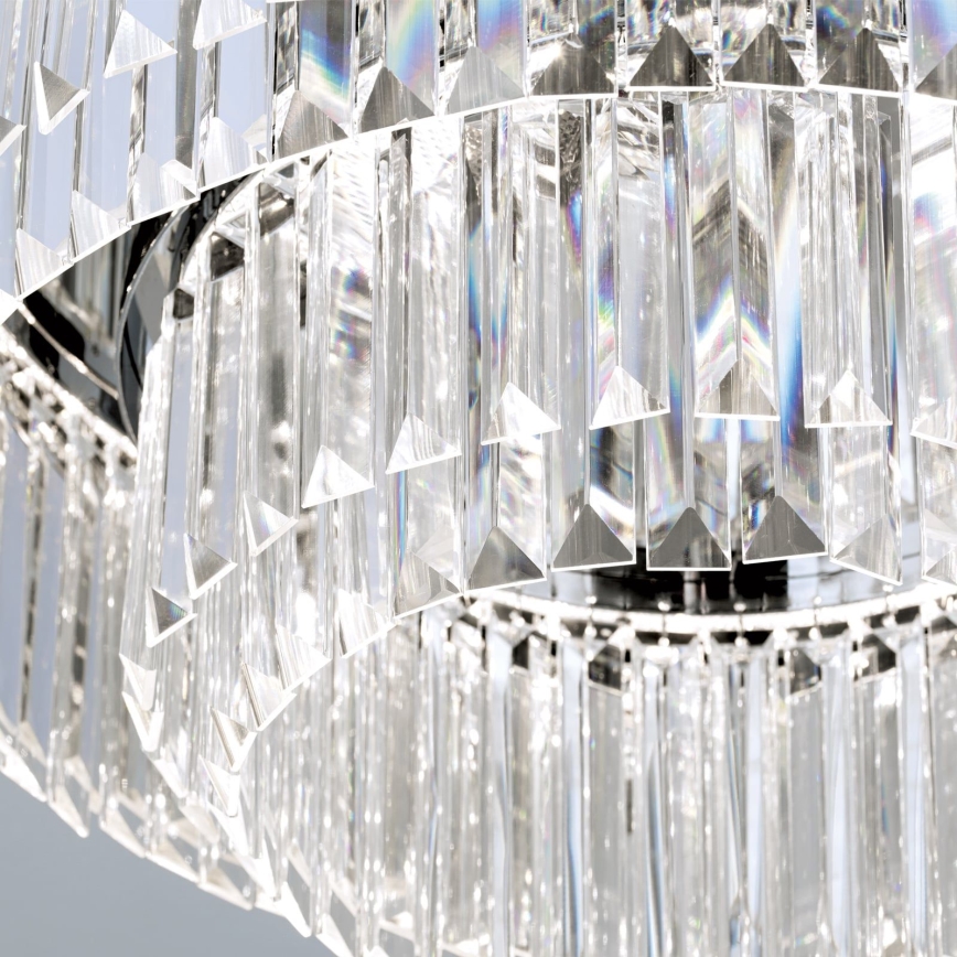 LED Plafoniera di cristallo dimmerabile PRISM LED/80W/230V diametro 55 cm cromo lucido
