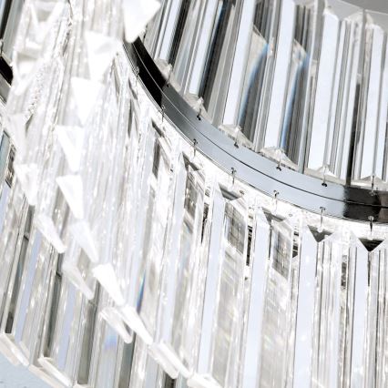 LED Plafoniera di cristallo dimmerabile PRISM LED/80W/230V diametro 55 cm cromo lucido