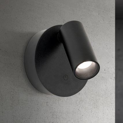 Faretto da parete LED LUXY dimmerabile, ricaricabile e a sfioramento LED/1W/5V 2200 mAh 2700/3000/4000K nero
