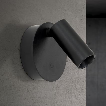 Faretto da parete LED LUXY dimmerabile, ricaricabile e a sfioramento LED/1W/5V 2200 mAh 2700/3000/4000K nero