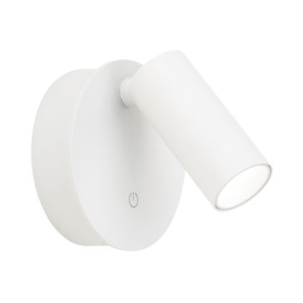 Faretto da parete LED LUXY dimmerabile, ricaricabile, a sfioramento, LED/1W/5V, 2200 mAh, 2700/3000/4000K, bianco