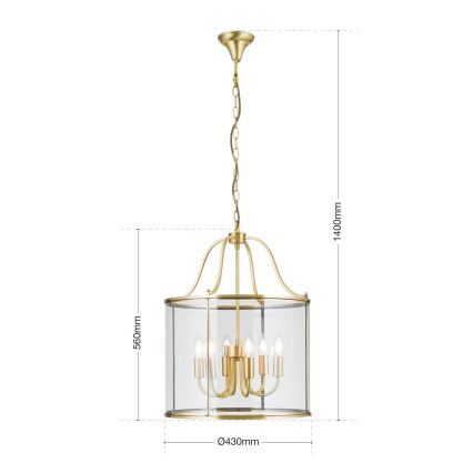 Lampadario a catena BRUNO 6xE14/40W/230V pr. 43 cm dorato