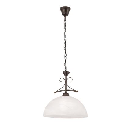 Lampadario a catena RULA 1xE27/40W/230V Ø 35 cm bianco/bronzo