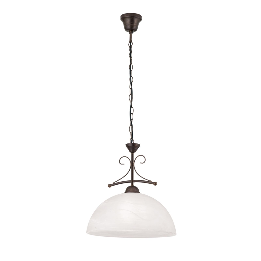 Lampadario a catena RULA 1xE27/40W/230V Ø 35 cm bianco/bronzo