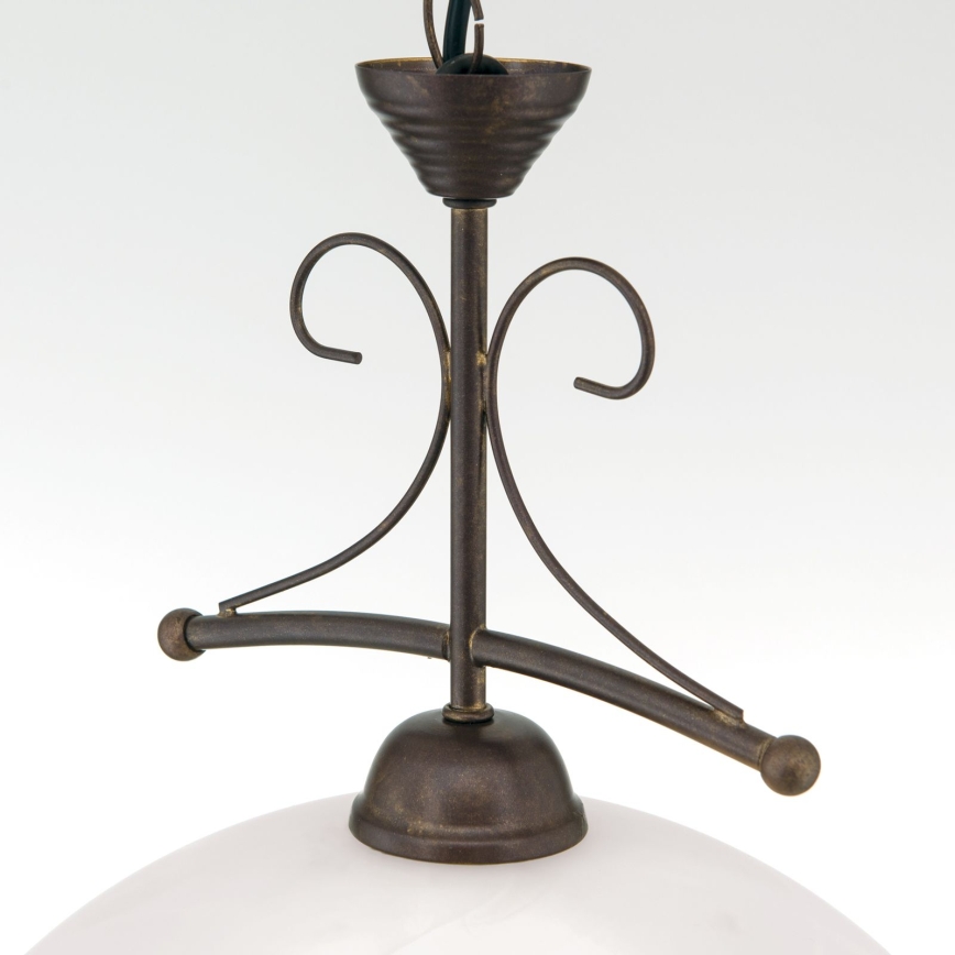 Lampadario a catena RULA 1xE27/40W/230V Ø 35 cm bianco/bronzo
