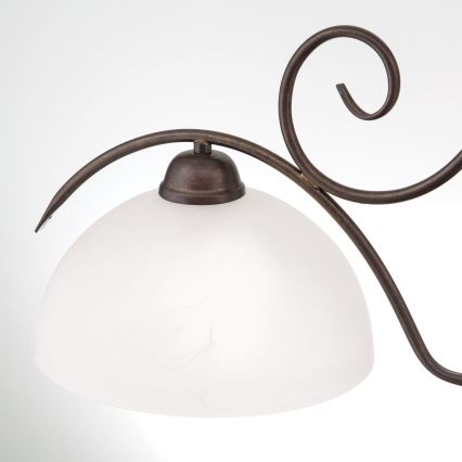 Lampadario a catena RULA 2xE27/40W/230V bianco/bronzo