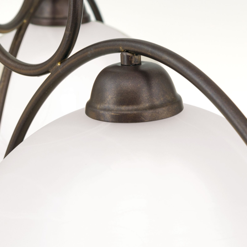 Lampadario a catena RULA 3xE27/40W/230V Ø 70 cm bianco/bronzo