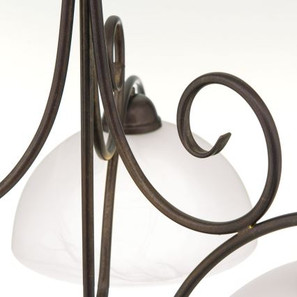 Lampadario a catena RULA 3xE27/40W/230V Ø 70 cm bianco/bronzo