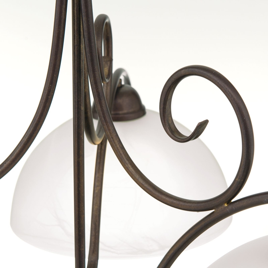 Lampadario a catena RULA 3xE27/40W/230V Ø 70 cm bianco/bronzo